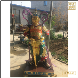 鑄銅關(guān)公 彩繪純銅韋陀銅像