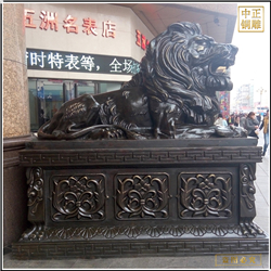 鑄銅關(guān)公 公司門口鑄銅匯豐獅