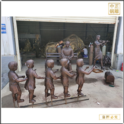 五個(gè)小孩銅雕塑鑄造 五個(gè)小孩銅雕塑鑄造