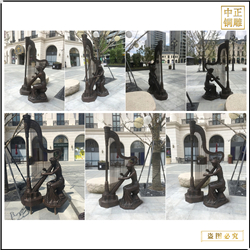 廣場(chǎng)美女彈琴雕塑鑄造 廣場(chǎng)美女彈琴雕塑鑄造