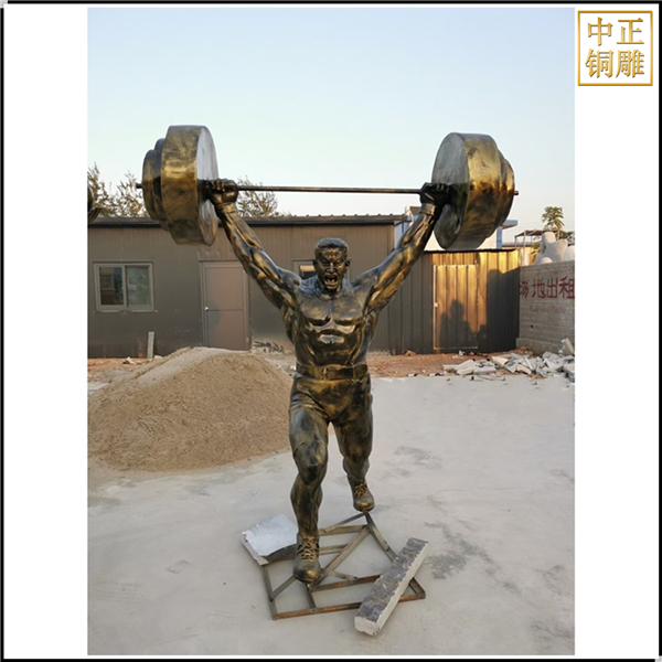 鑄銅關(guān)公 舉啞鈴人物銅雕塑