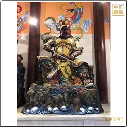 鑄銅關(guān)公 貼金四大天王佛像站像鑄造