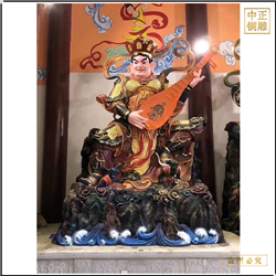 鑄銅關(guān)公 銅雕彩繪四大天王佛像坐像