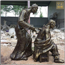 鑄銅關(guān)公 中醫(yī)拔罐人物銅雕塑