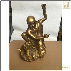 鑄銅關(guān)公 貼金十八羅漢銅雕塑鑄銅廠(chǎng)