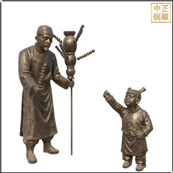 鑄銅關(guān)公 賣(mài)冰糖葫蘆民俗雕塑