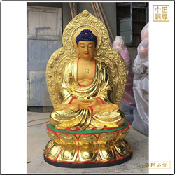 鑄銅關(guān)公 寺院3米釋迦牟尼佛銅佛像圖片