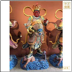 鑄銅關(guān)公 四大天王佛像一套純銅擺件