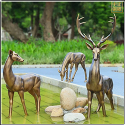 鑄銅關(guān)公 仿銅小區(qū)銅鹿雕塑擺件