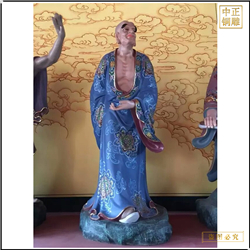 鑄銅關(guān)公 純銅鎏金彩繪十八羅漢制作