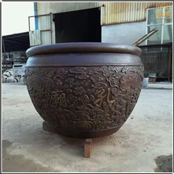 鑄銅關(guān)公 仿古刻字故宮純銅大缸