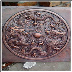 雙龍戲珠銅浮雕圖片 雙龍戲珠銅浮雕圖片